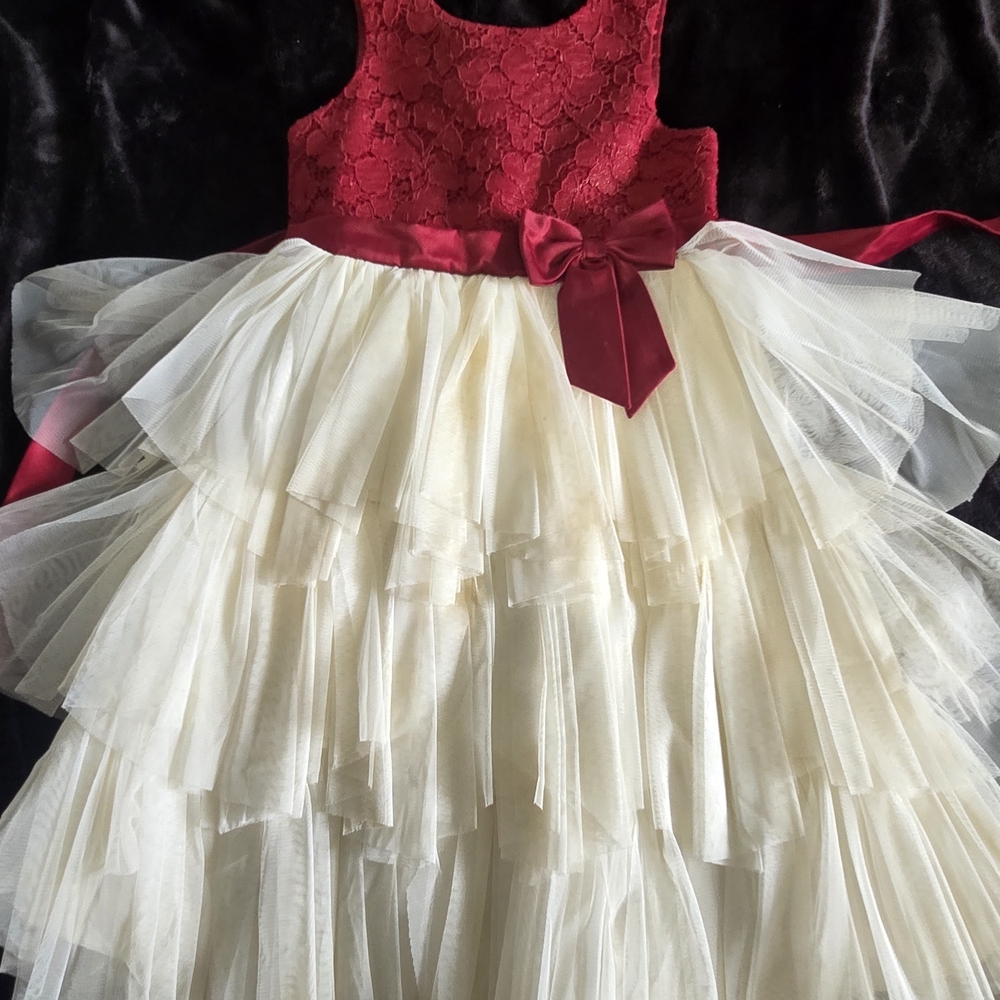 American Princess Red and Cream Layered Dress